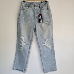 NWT high waist straight leg light wash jeans size 9